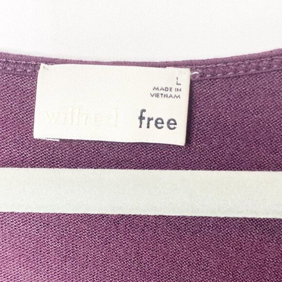 Wilfred Free Womens Purple Long Sleeve Straight Hem V Neck Shift Dress Size L - Picture 5 of 8